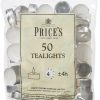 Prices Patent Candles White Tealights Bag, Pack of 50, Wax, l x 3.8cm w x 1.8cm h, Unscented