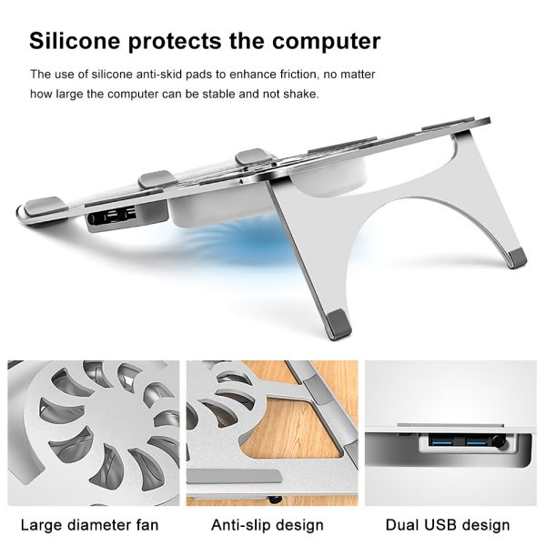 Foreign Trade New Computer Radiator Desktop Office Folding Lifting Computer Cooling Bracket Aluminum Alloy Bracket - Image 5