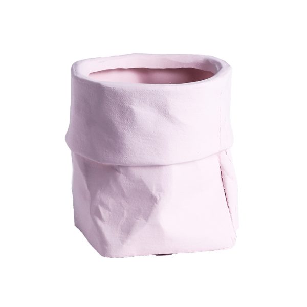 Ceramic Kraft Paper Bag Flower Pot Green Plant Potted Plant - Image 6