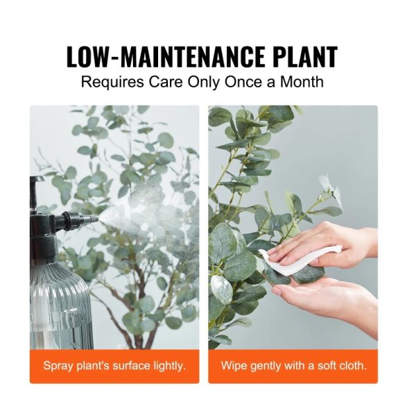 Artificial Eucalyptus Tree, 6 FT Tall Faux Plant, Secure PE Material & Anti-Tip Tilt Protection Low-Maintenance Plant, Lifelike Green Fake Potted Tree For Home Office Decor Indoor Outdoor - Image 4