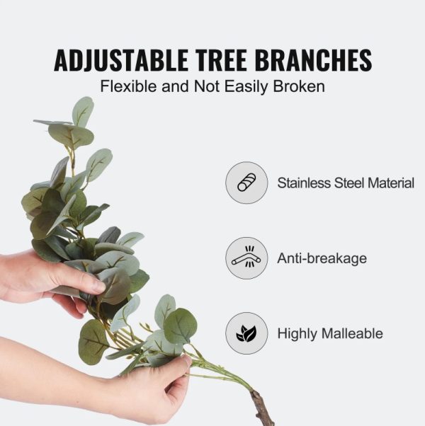 Artificial Eucalyptus Tree, 6 FT Tall Faux Plant, Secure PE Material & Anti-Tip Tilt Protection Low-Maintenance Plant, Lifelike Green Fake Potted Tree For Home Office Decor Indoor Outdoor - Image 7
