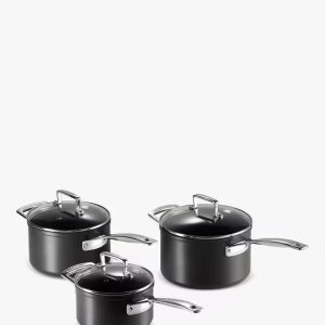 Toughened Non-Stick Saucepan & Lid Set, 3 Piece
