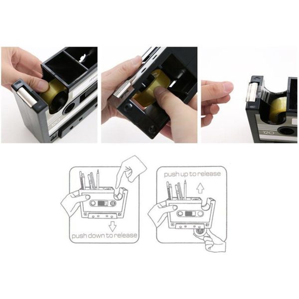 Cassette Tape Dispenser Pen Holder Vase Pencil Pot - Image 5
