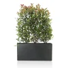 65cm Long Trough Garden Planter, Dark Grey Reinforced Stone Rectangular Outdoor Large Plant Pot L65 W19 H30 cm, 37L